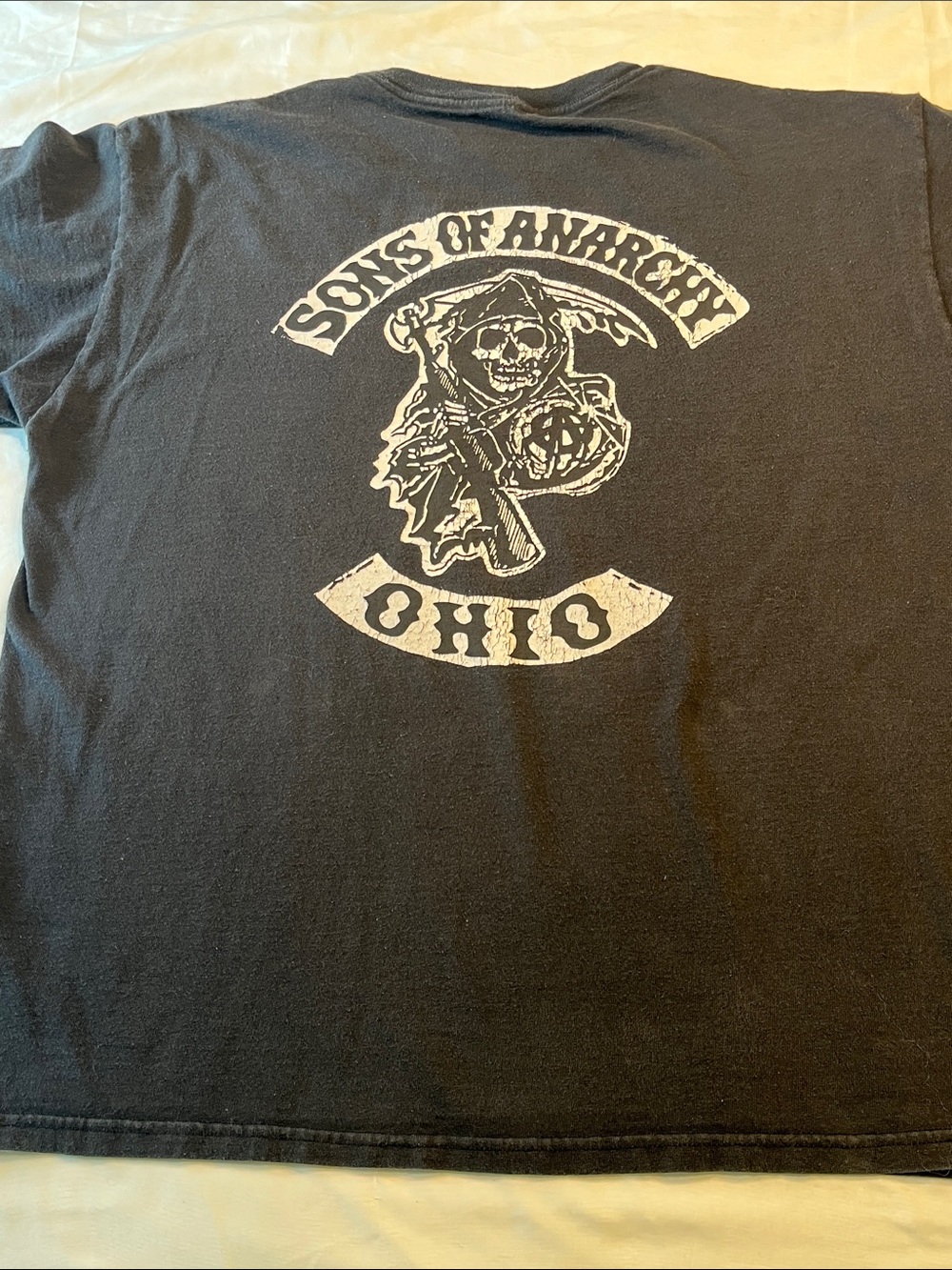 Sons of Anarchy Ohio T Shirt Blackβ Large Biker Motorcycle Club Graphic Tee